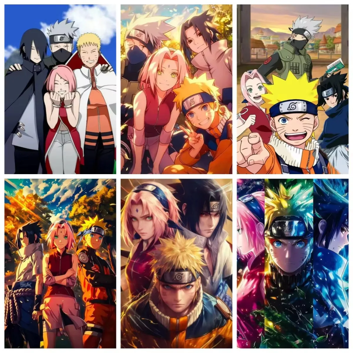 Resin Art Work - Diamond Painting Naruto Anime Characters Mosaic