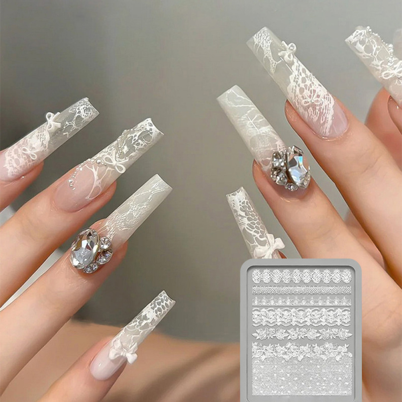 1pc Lace 3D Silicone Nail Mold - Resin Art Rose ulasan dan harga