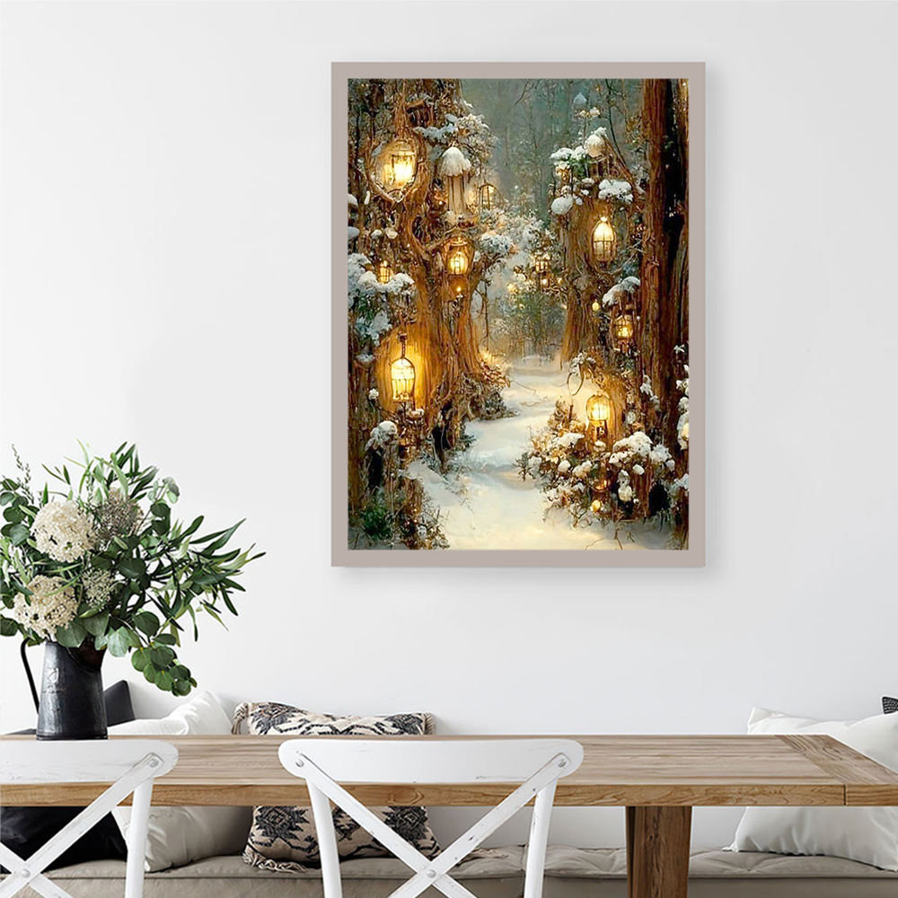 Huacan Diy Diamond Mosaic Wint - Resin Art Wallpaper ulasan dan harga
