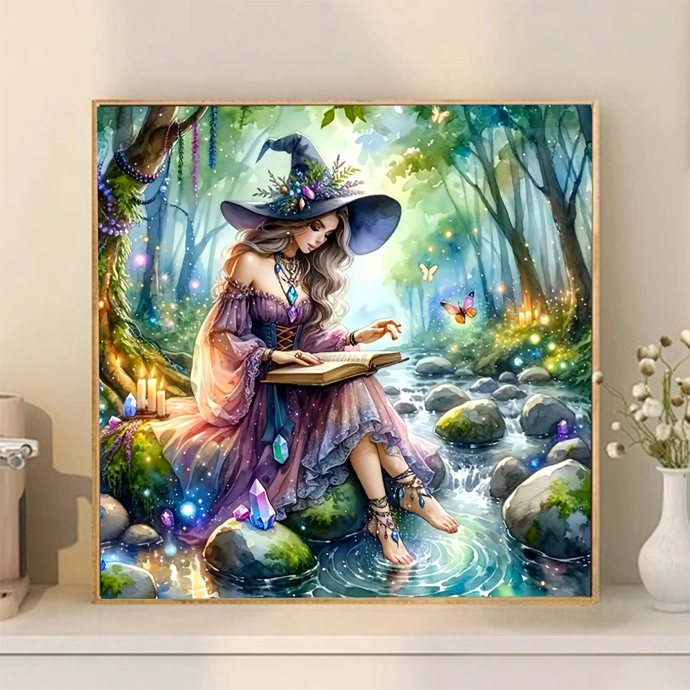 HUACAN Diamond Embroidery Witc - Resin Art Wallpaper ulasan dan harga