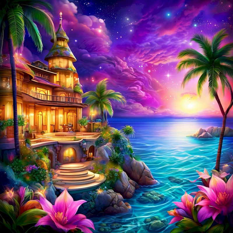 GATYZTORY Seaside Diamond Pain - Resin Art Wallpaper ulasan dan harga