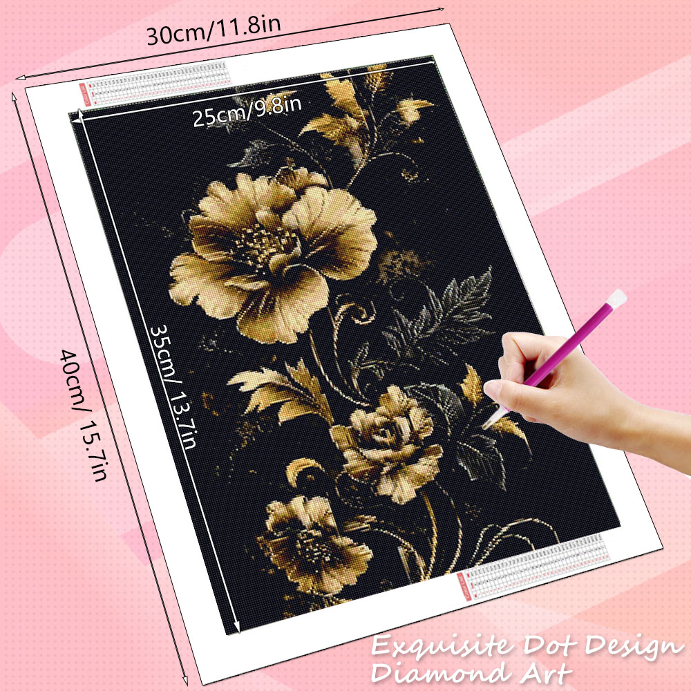 HUACAN Diamond Painting Flower - Resin Art Wallpaper ulasan dan harga