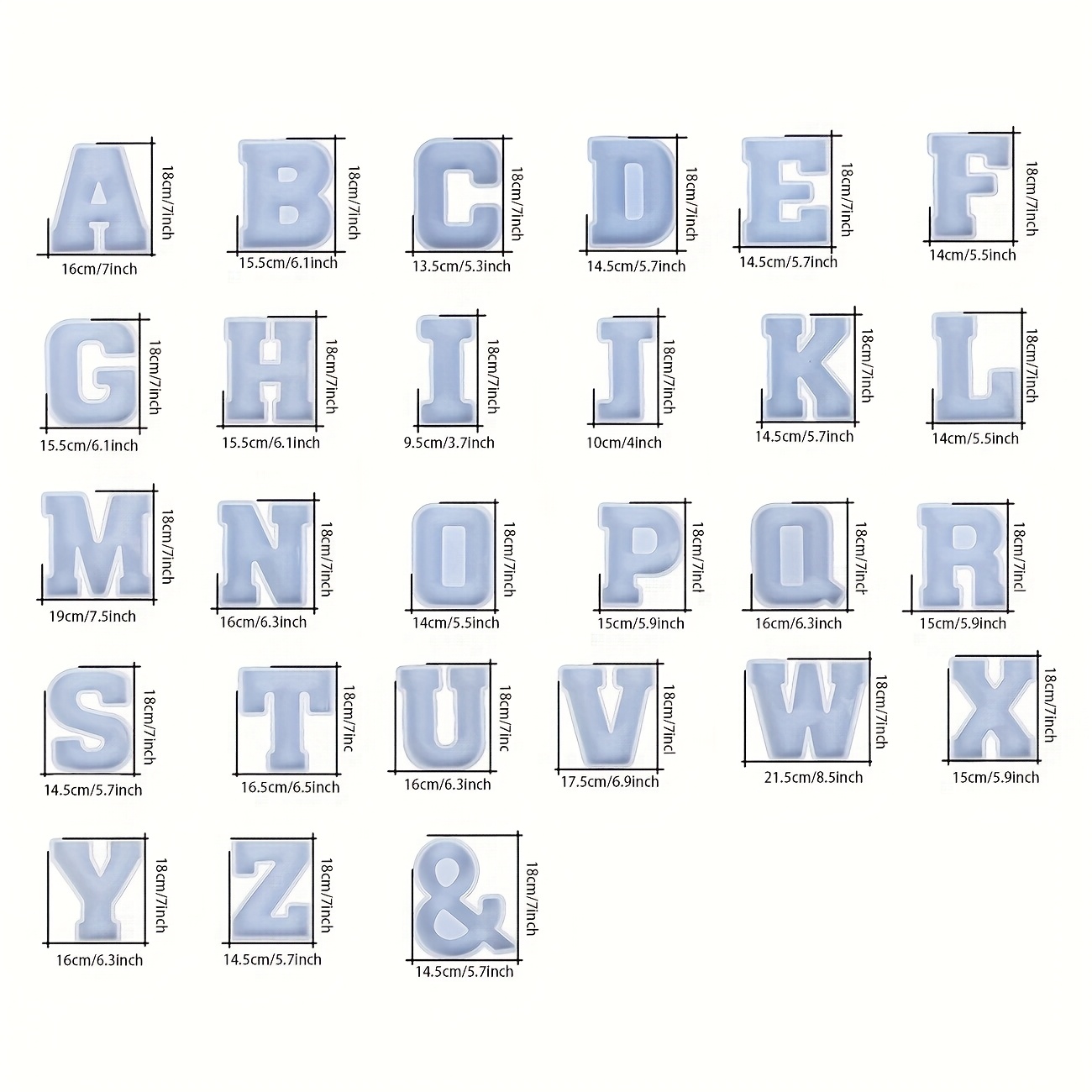 7-Inch Large Letter Resin Mold - Resin Art Alphabet ulasan dan harga