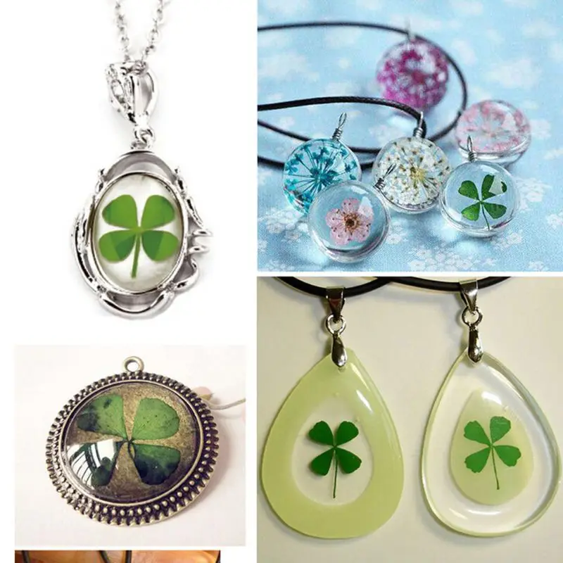 12Pcs Lucky Dried Leaf Clover  - Resin Art Baby ulasan dan harga